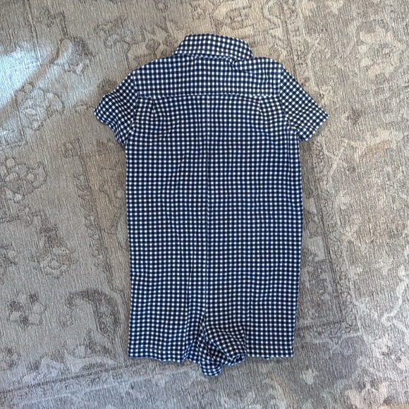 Ralph Lauren Gingham Romper - Size 12M - Navy & White - Picture 3 of 5